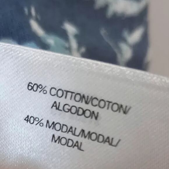 Lucky Brand Flutter Sleeve Floral Tee Womens Sz XL Blue Short Sleeve Scoop Neck - Picture 11 of 15